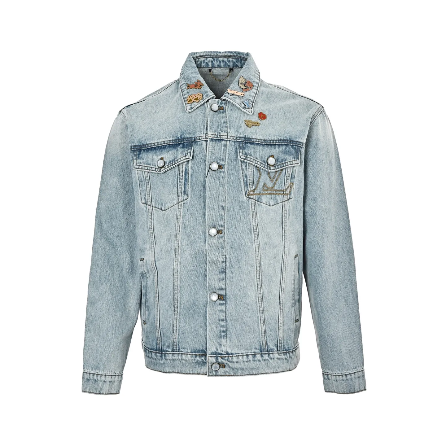 Louis Vuitton/Louis Vuitton hardware leather skateboard denim jacket